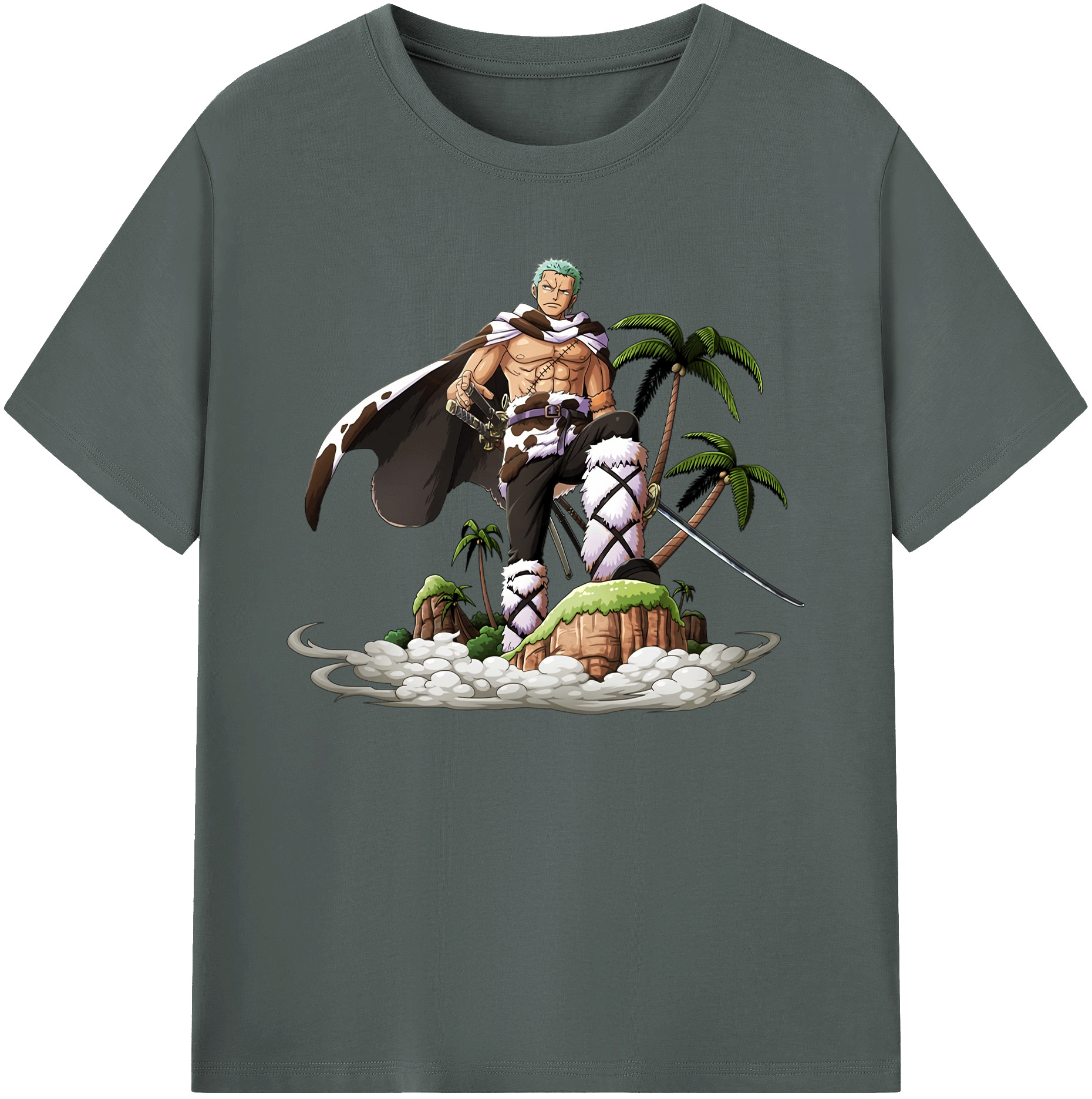 ワンピース ロロノア・ゾロ ONE PIECE Roronoa Zoro 綿100％ メンズ半袖Tシャツ｜肌触りやわらか＆通気性